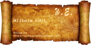 Wilheim Edit névjegykártya